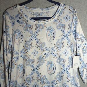 NWT Croft &‎ Barrow Paisley Floral Nightgown Sz Medium Long Sleeve Sleepwear